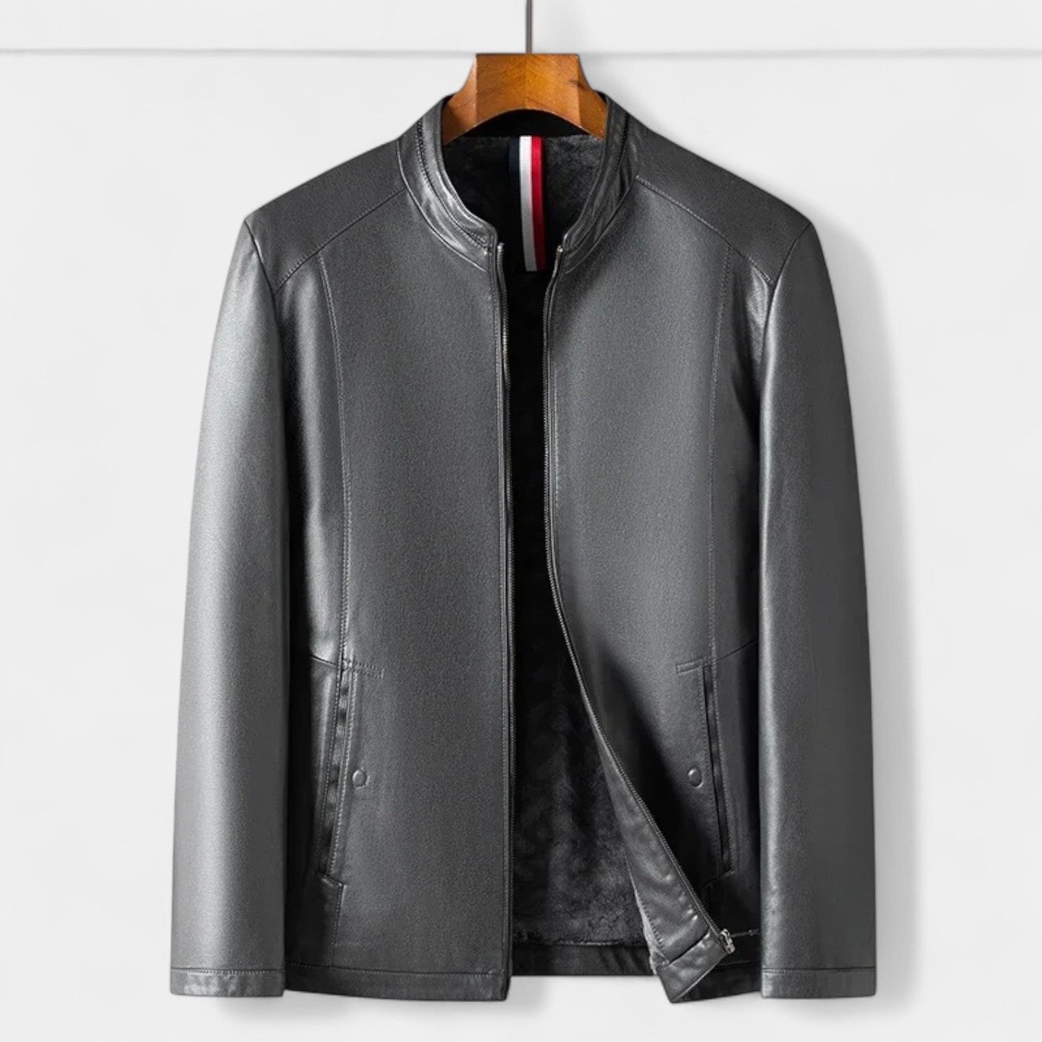 Riche | Blouson Homme en Cuir de Mouton – Doublé Laine Coupe Raffinée