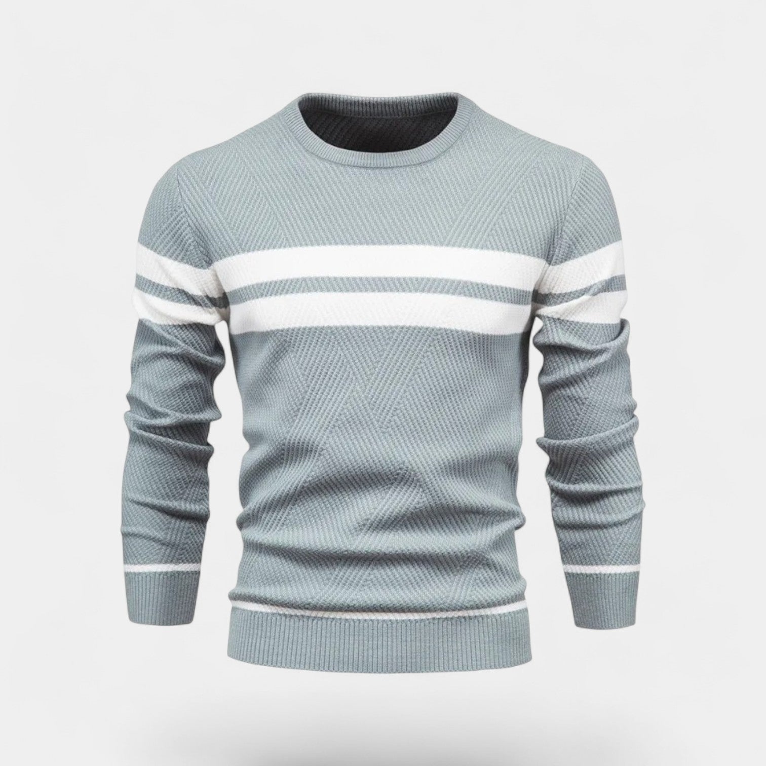 Riche | Pull homme laine rayé – décontracté raffiné