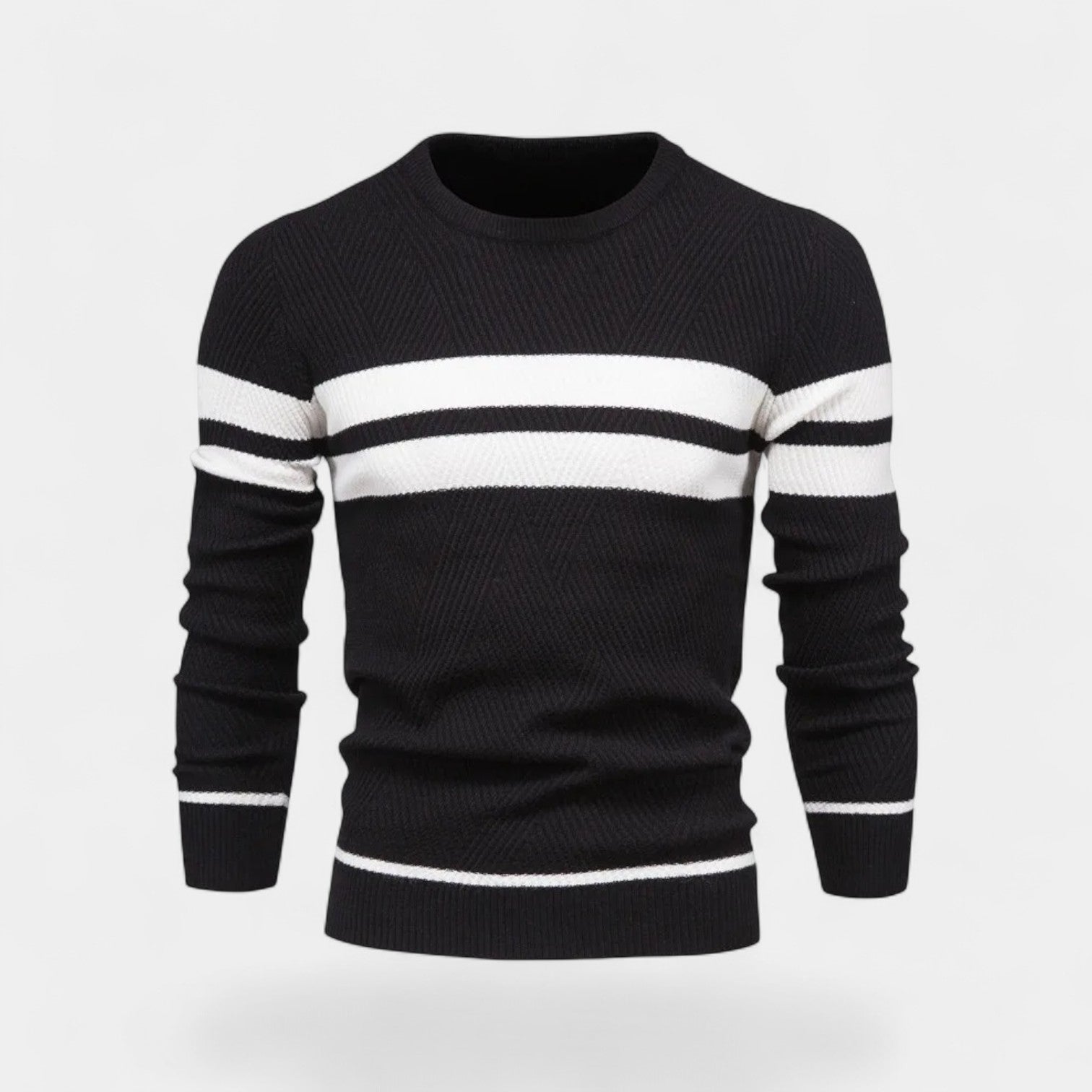 Riche | Pull homme laine rayé – décontracté raffiné