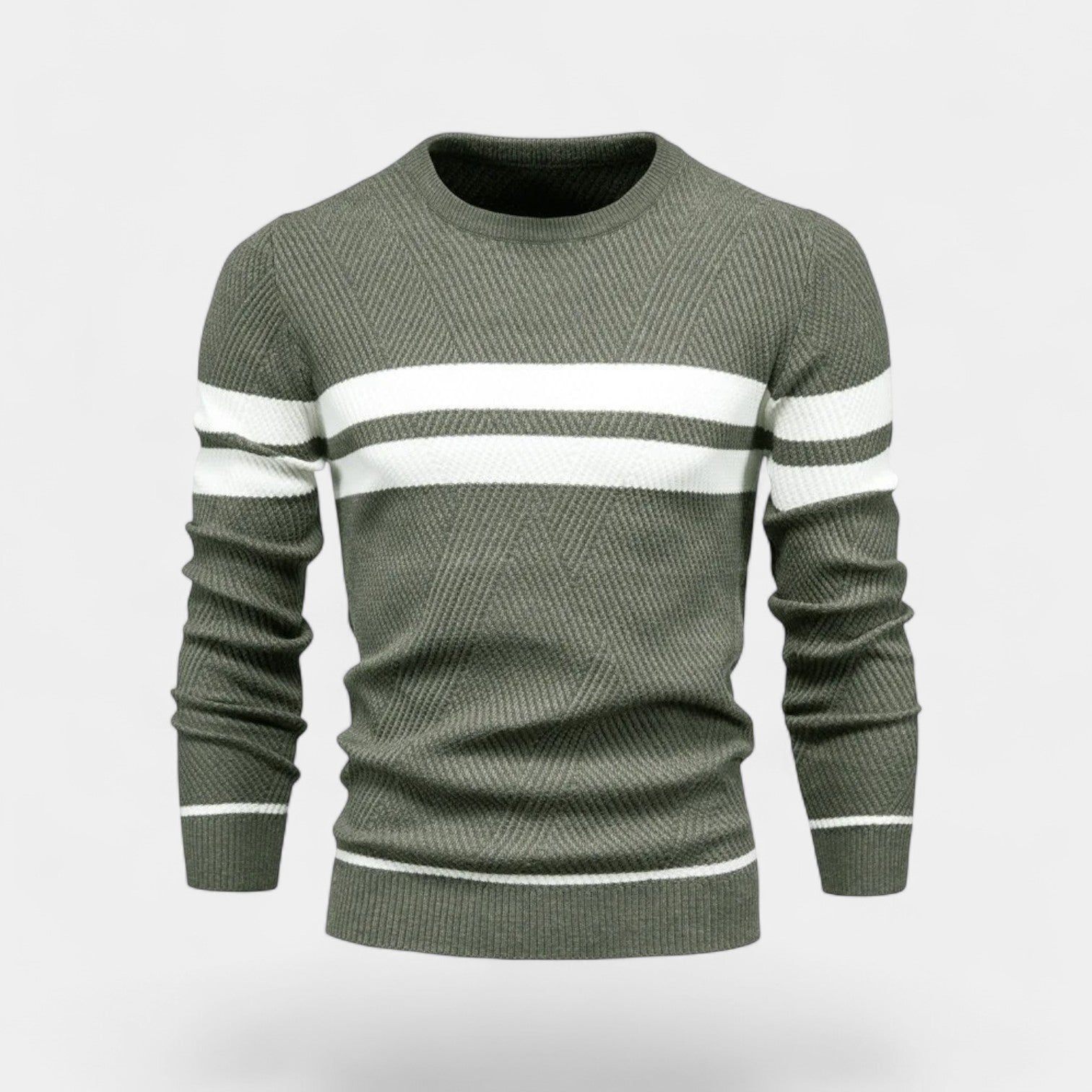 Riche | Pull homme laine rayé – décontracté raffiné