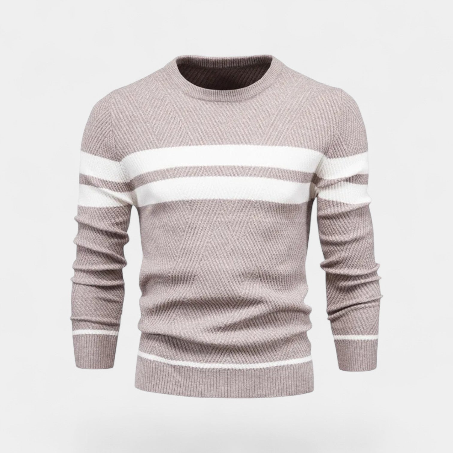 Riche | Pull homme laine rayé – décontracté raffiné