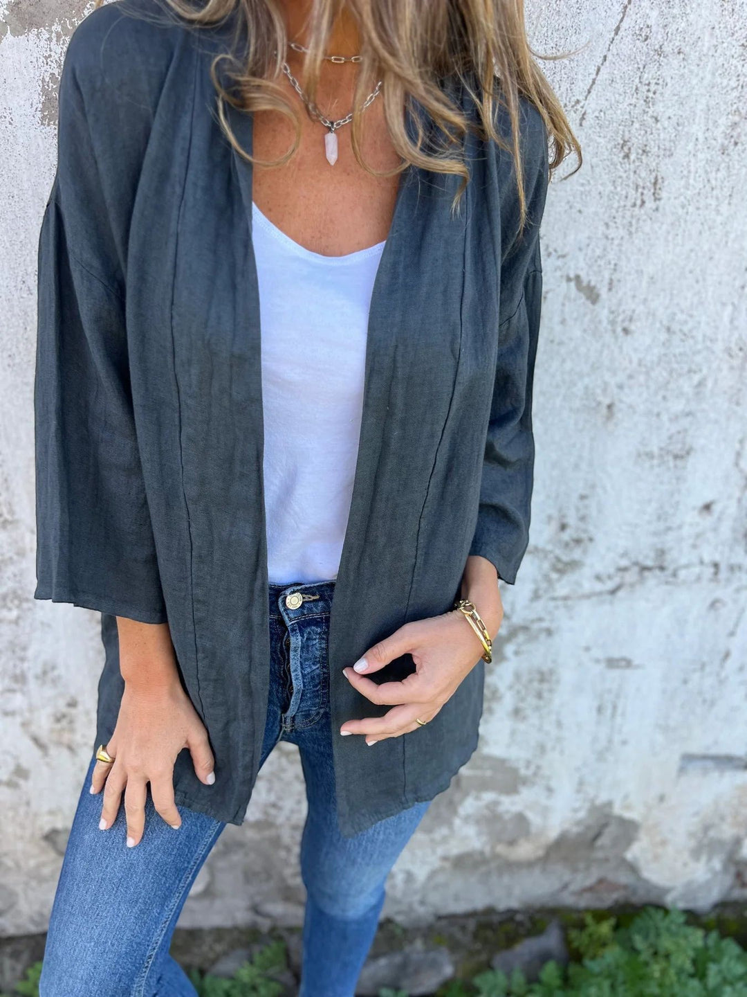 Cardigan Femme Tissu Léger – Cardigan Ouvert Coupe Ample