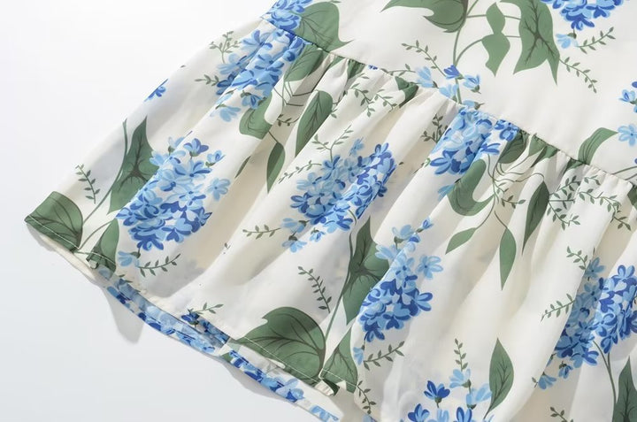 Robe Longue Fleurie Femme – Légère Lacets Coupe Ajustée