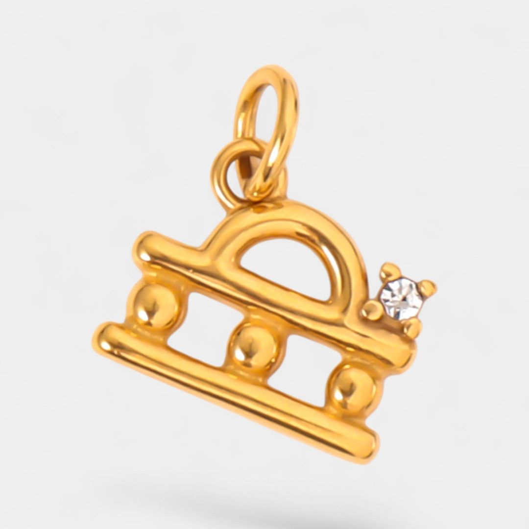 Pendentif Zodiaque Femme – Finition Plaquée Or et Cristal