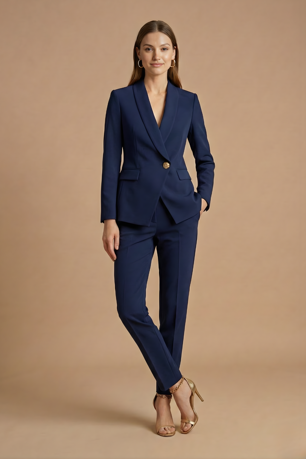 Women's Two-Piece Suit – Slim-Fit Blazer and Straight-Leg Pants