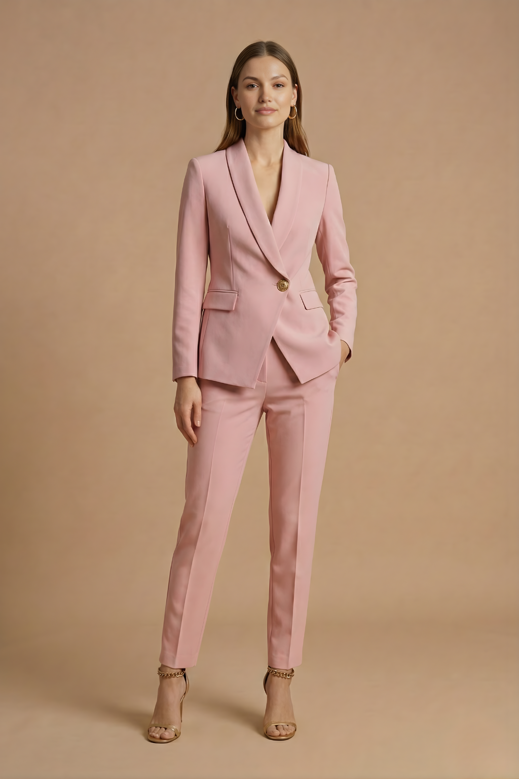 Women's Two-Piece Suit – Slim-Fit Blazer and Straight-Leg Pants