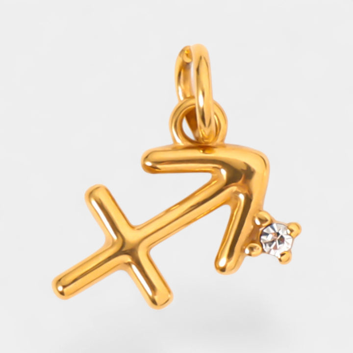 Pendentif Zodiaque Femme – Finition Plaquée Or et Cristal