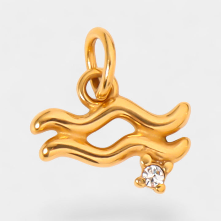 Pendentif Zodiaque Femme – Finition Plaquée Or et Cristal