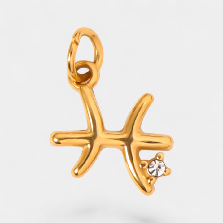 Pendentif Zodiaque Femme – Finition Plaquée Or et Cristal