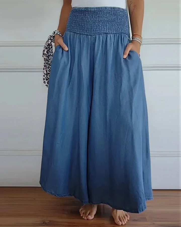 Leichte, weite Damenhose – hohe Taille, lockerer Schnitt