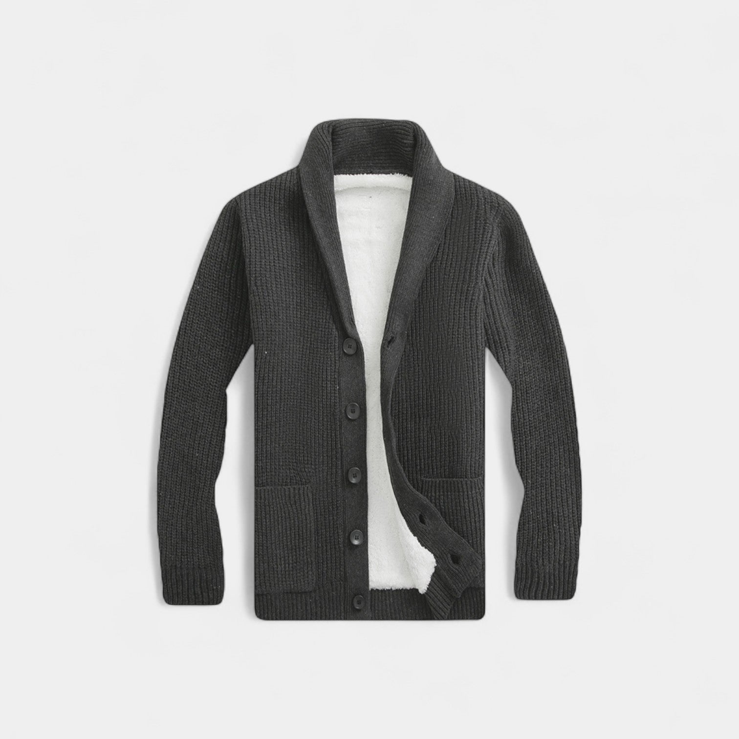 Riche | Cardigan homme tricoté laine col V – Style minimaliste intemporel