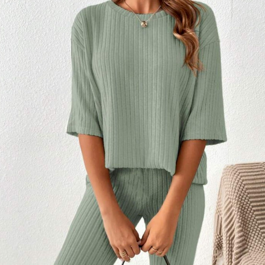 Ensemble Lounge Coton Femme – Côtelé Coupe Décontractée