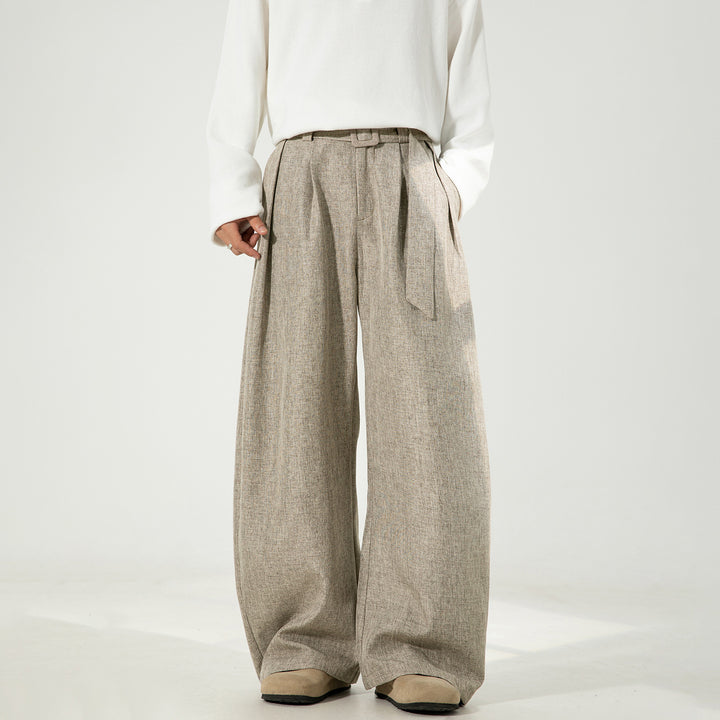 Men's wide-leg dress pants in a viscose blend – Flowing drape