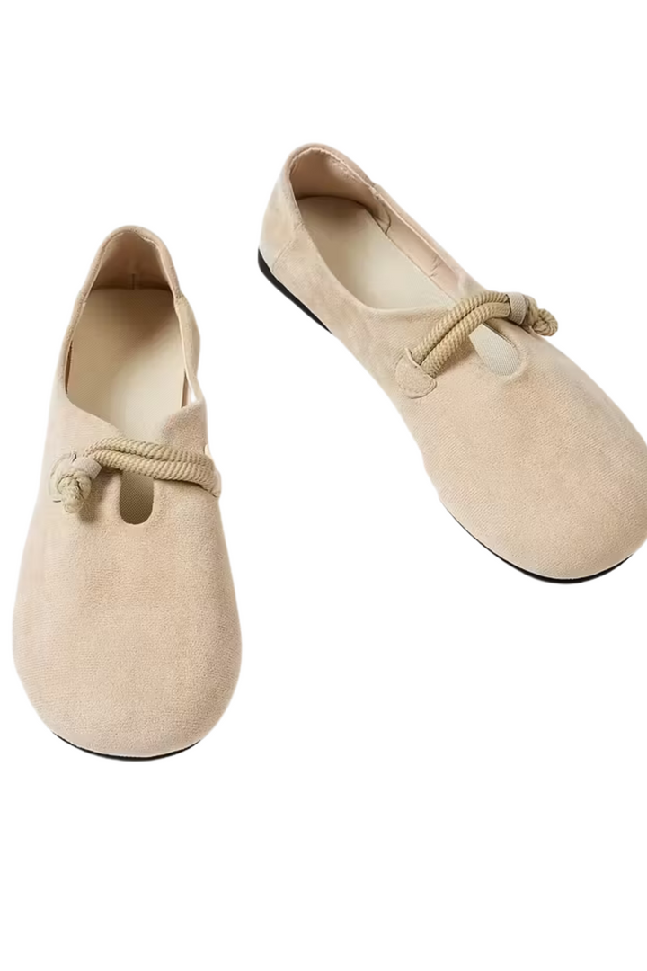 Damenschuhe aus Wildleder zum Hineinschlüpfen – flache, flexible Sohle, niedriger Schnitt