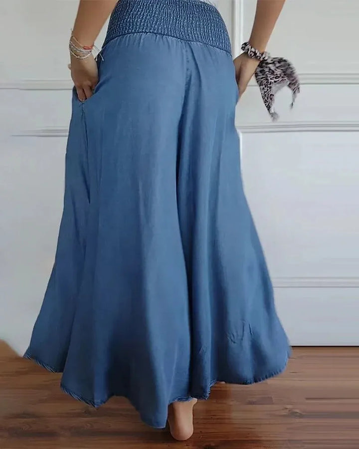 Leichte, weite Damenhose – hohe Taille, lockerer Schnitt