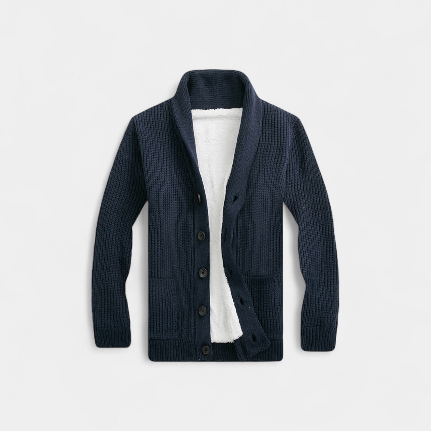 Riche | Cardigan homme tricoté laine col V – Style minimaliste intemporel