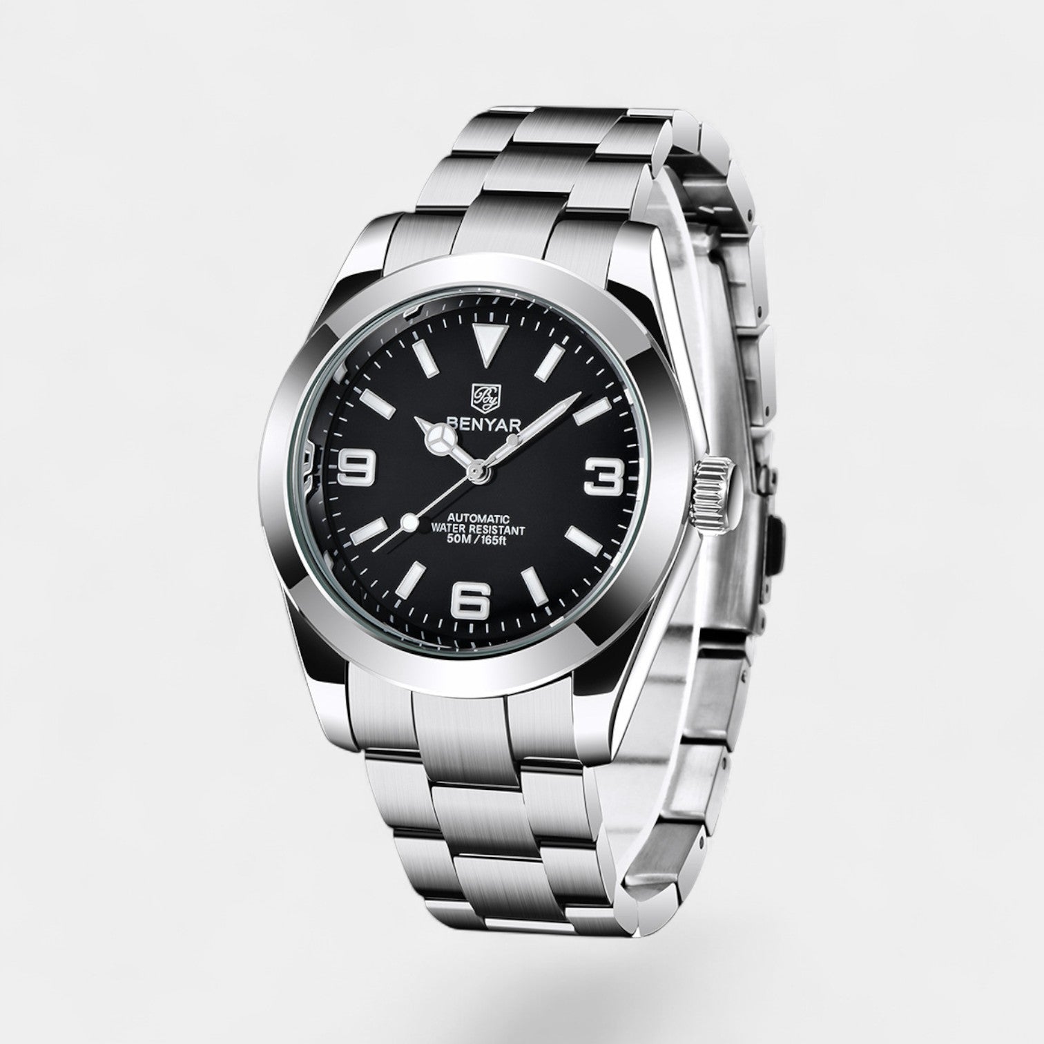 Riche | Montre pour Homme Bracelet Acier Inoxydable – Quartz Lumineuse et Étanche 41 mm