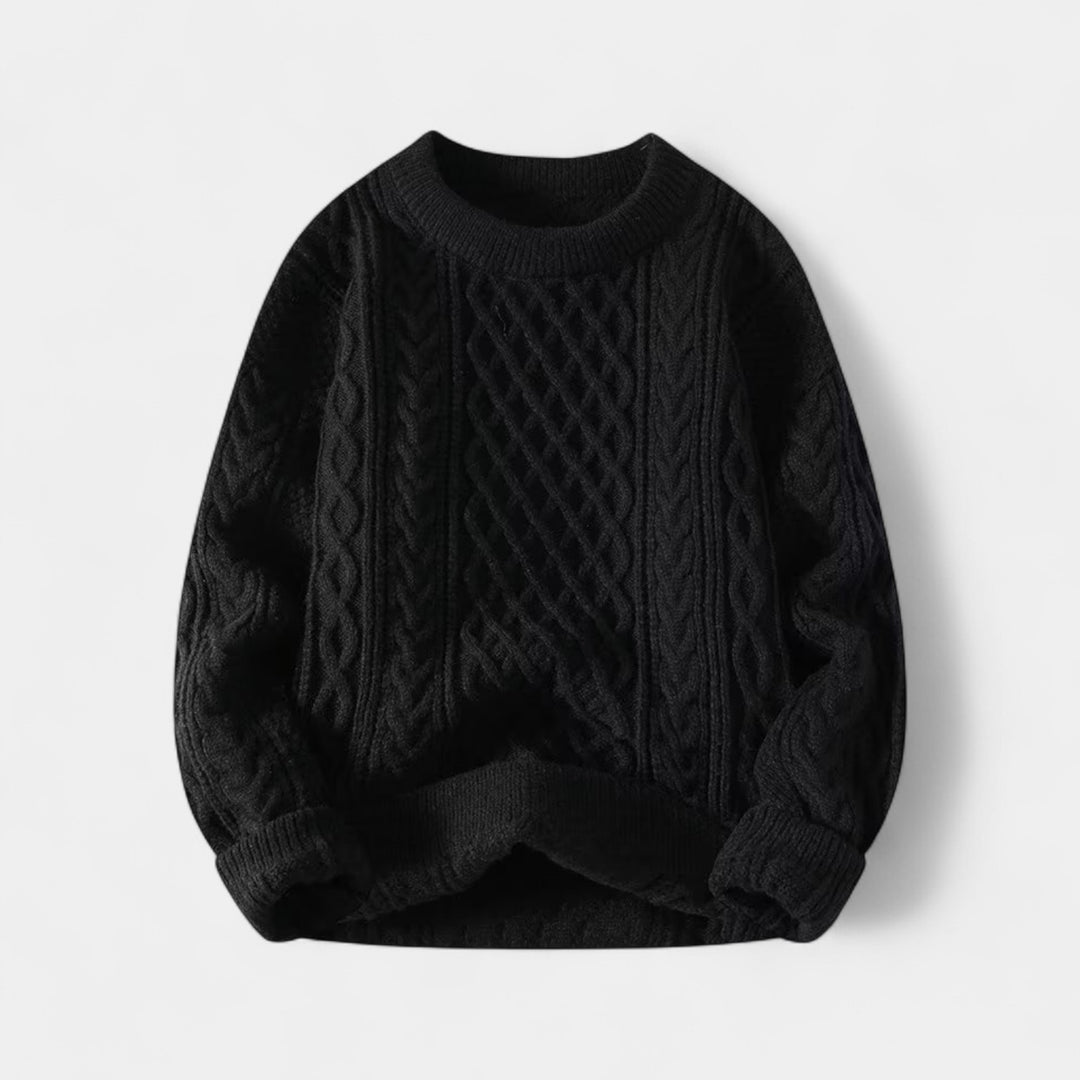 Riche | Men's cotton knit sweater - Loose-fitting cable knit