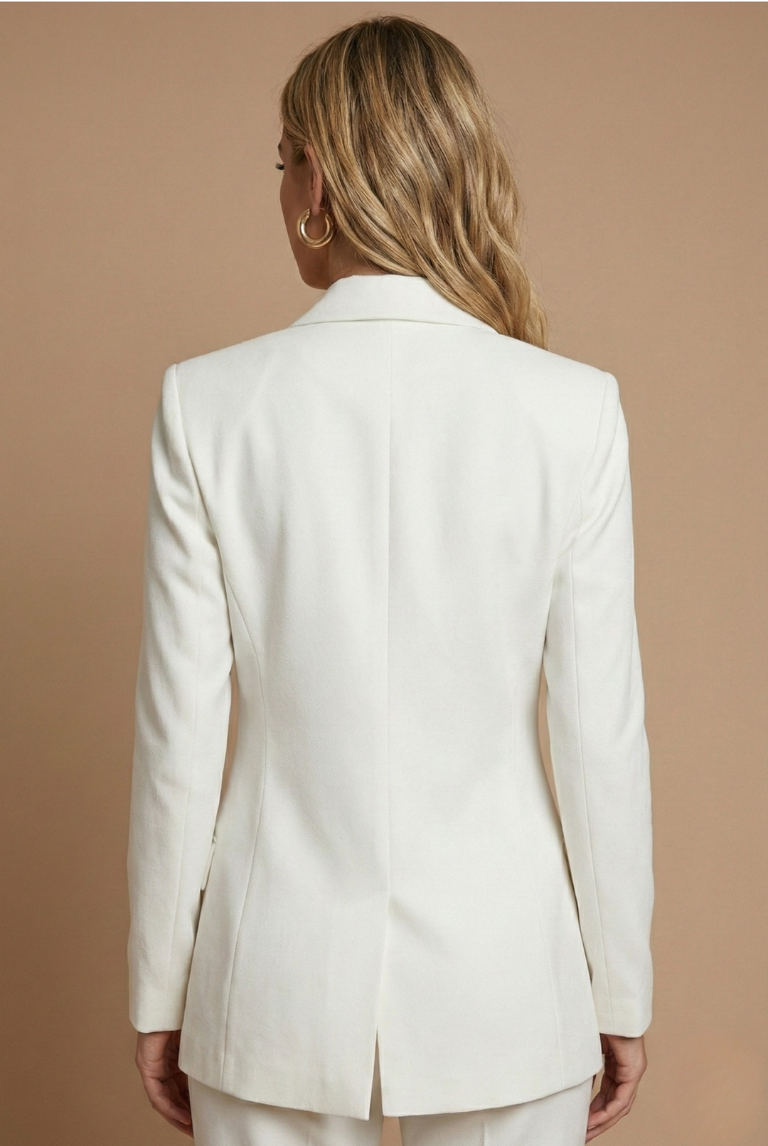 Women's Structured Suit – Double-Breasted Blazer and Flared Pants