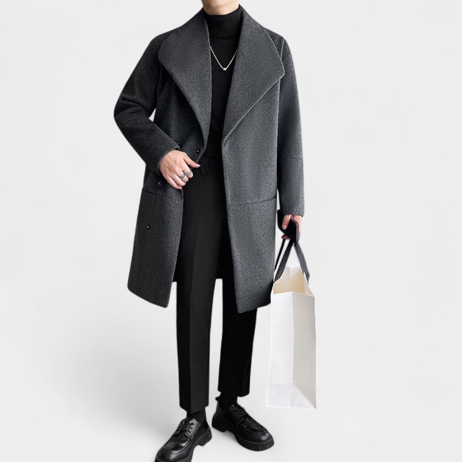 Riche | Manteau homme mi-long en coton et laine