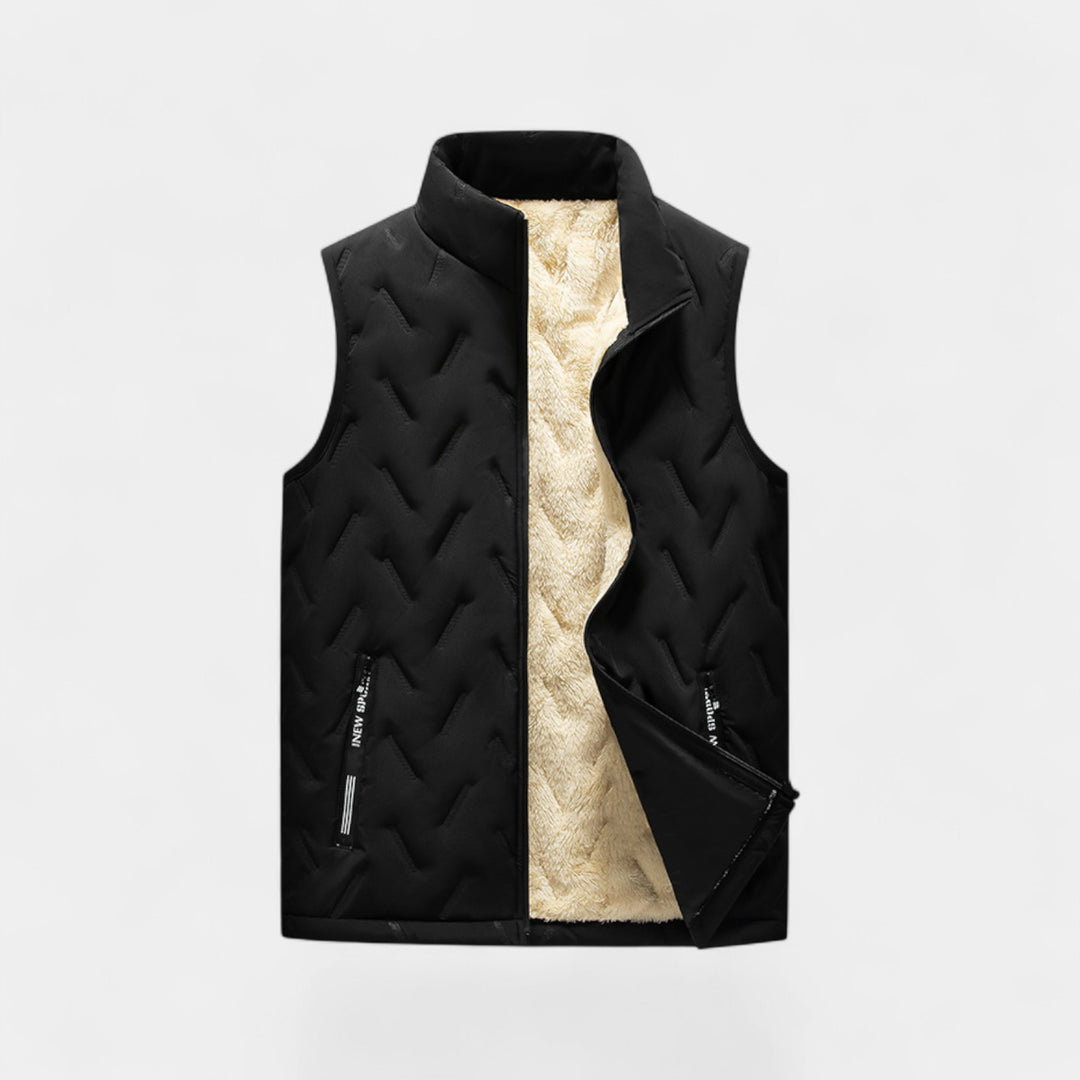 Riche | Gilet homme coton doublé polaire – confort raffiné