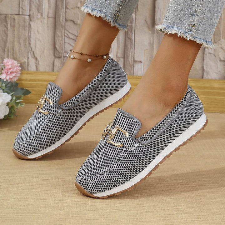 Women's Orthopedic Canvas Loafers – Easy Slip-On, Round Toe, Flexible Sole