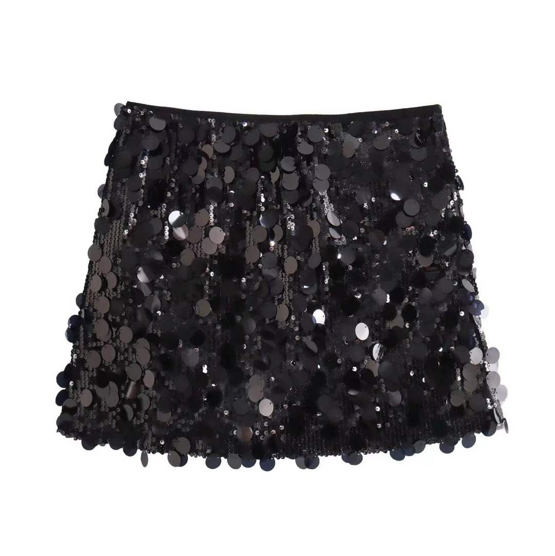 Mini Jupe Femme à Sequins – Coupe Glamour Sculptante