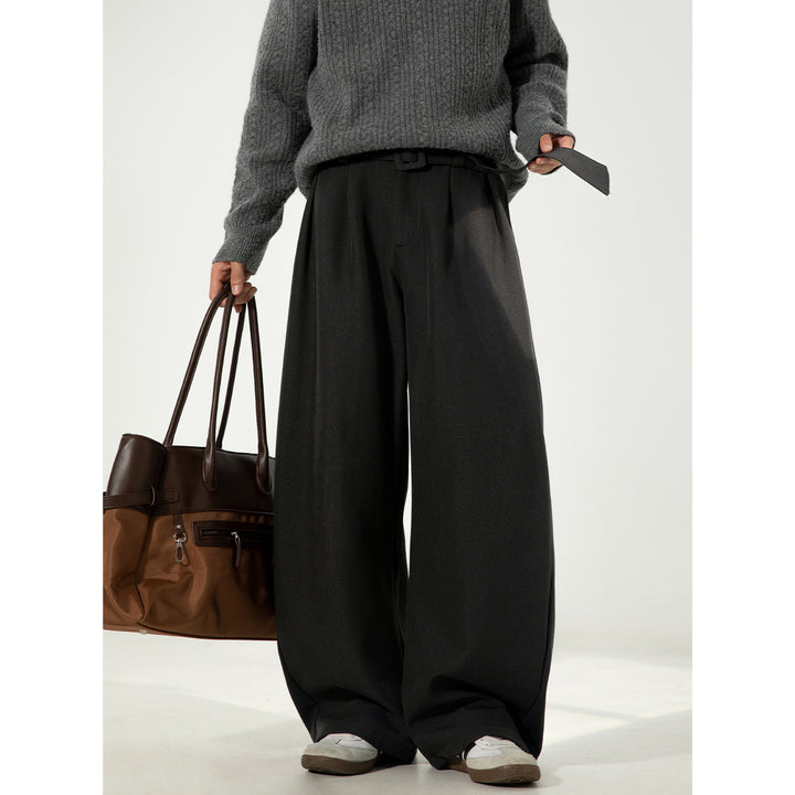 Men's wide-leg dress pants in a viscose blend – Flowing drape