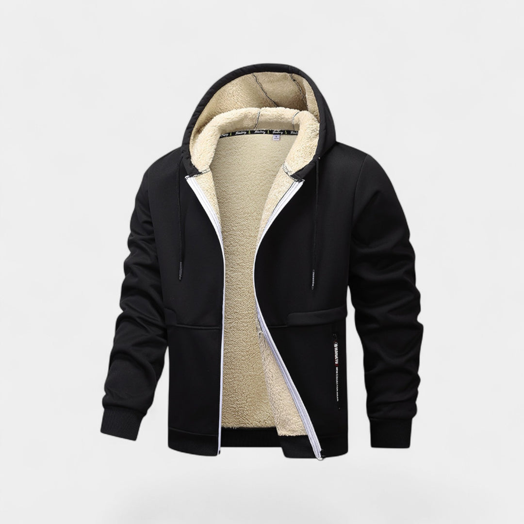 Men's Sherpa Fleece Hooded Cardigan with Zipper – Relaxed Fit