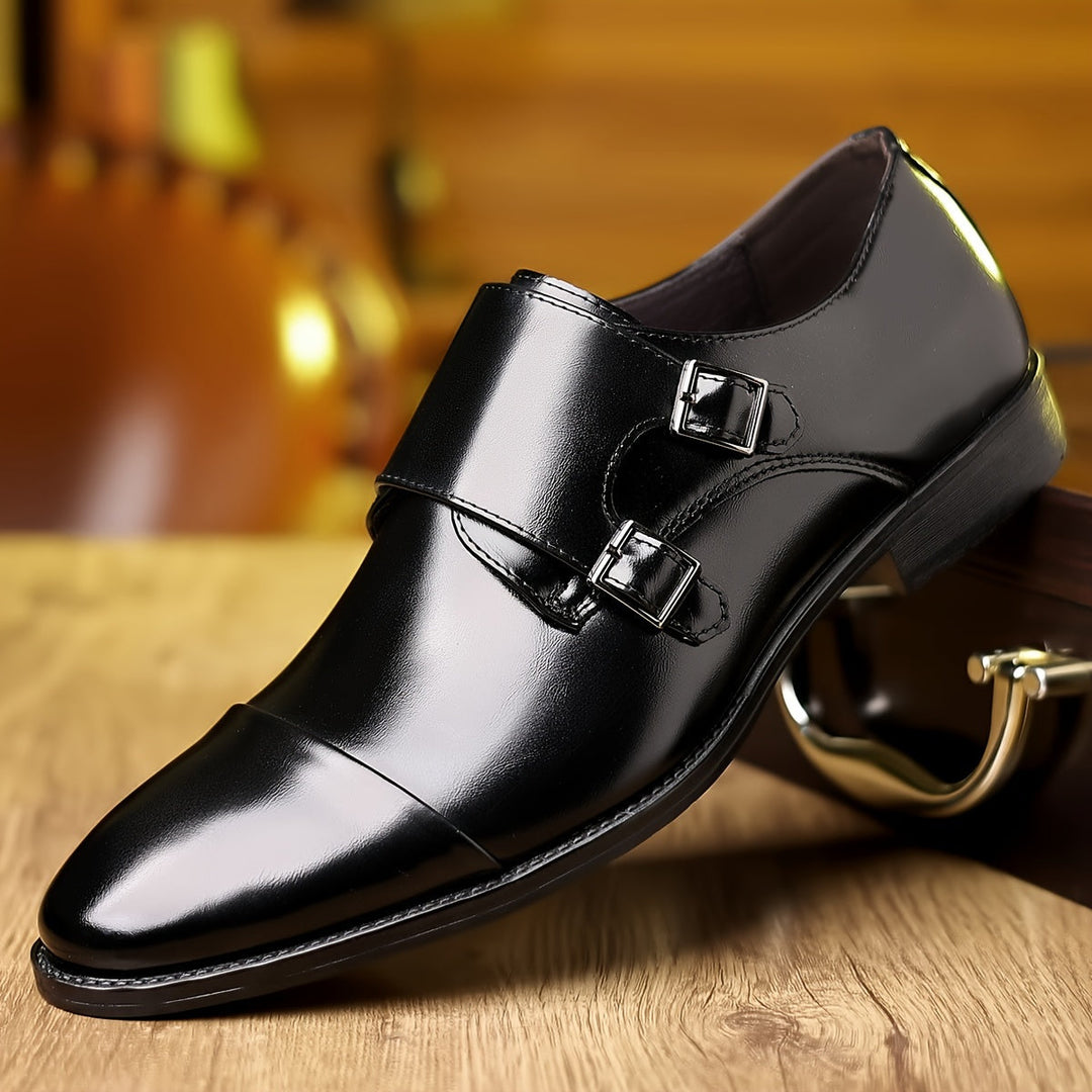 Chaussures Habillées Homme à Double Bride Moine en Cuir – Boucles Formelles Raffinées