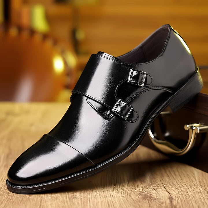 Chaussures Habillées Homme à Double Bride Moine en Cuir – Boucles Formelles Raffinées