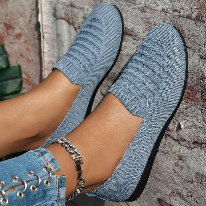 Mocassins Femme Orthopédiques Maille – Enfilage Facile Bout Rond Plat
