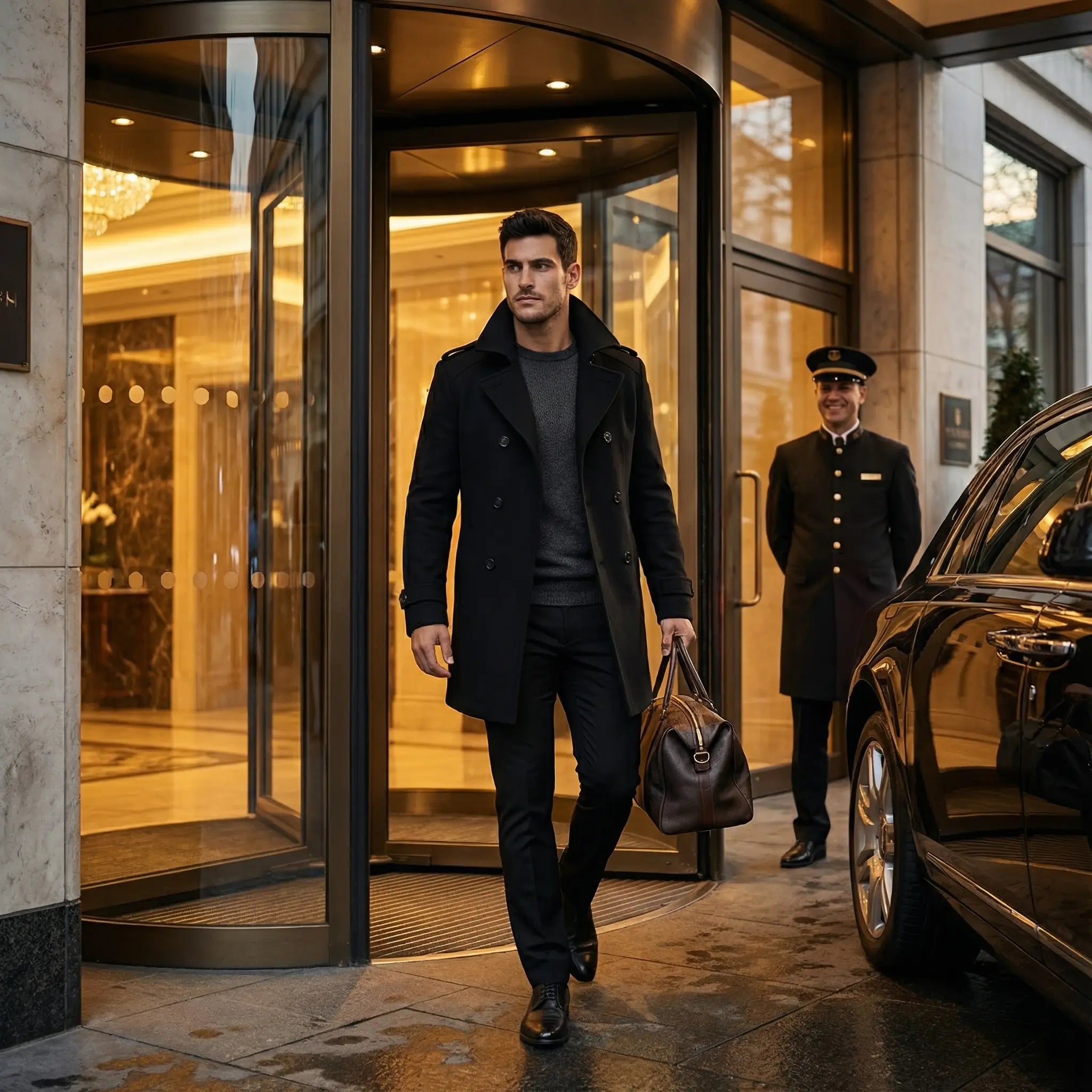 Riche | Manteau trench mi-long homme en coton mélangé