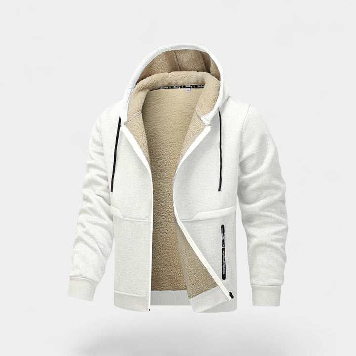 Men's Sherpa Fleece Hooded Cardigan with Zipper – Relaxed Fit