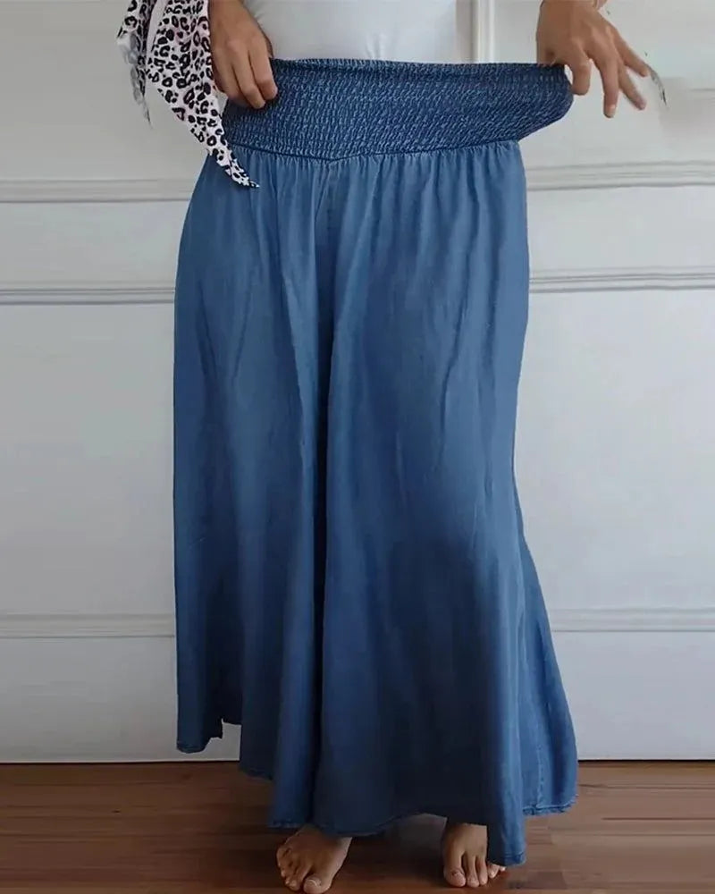 Leichte, weite Damenhose – hohe Taille, lockerer Schnitt