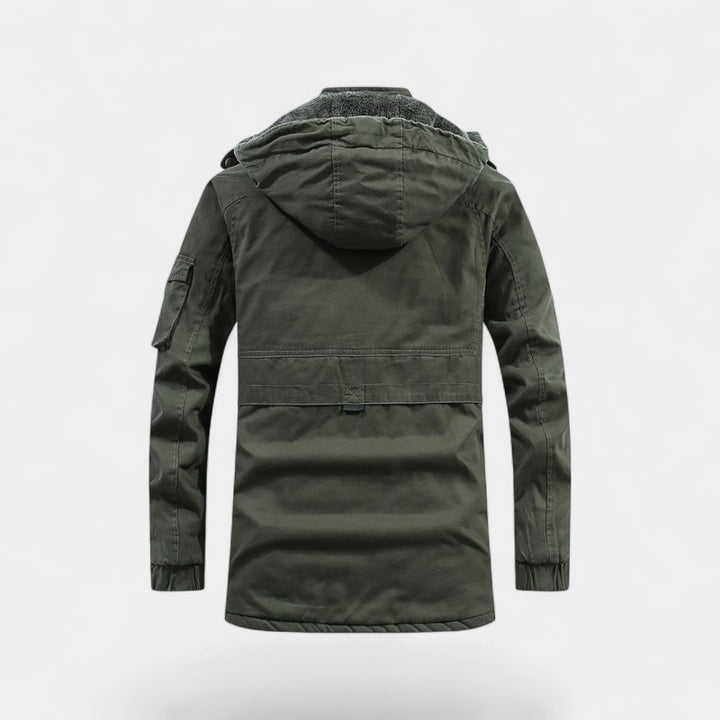 Riche | Parka homme coton capuche – Veste délavée à revers