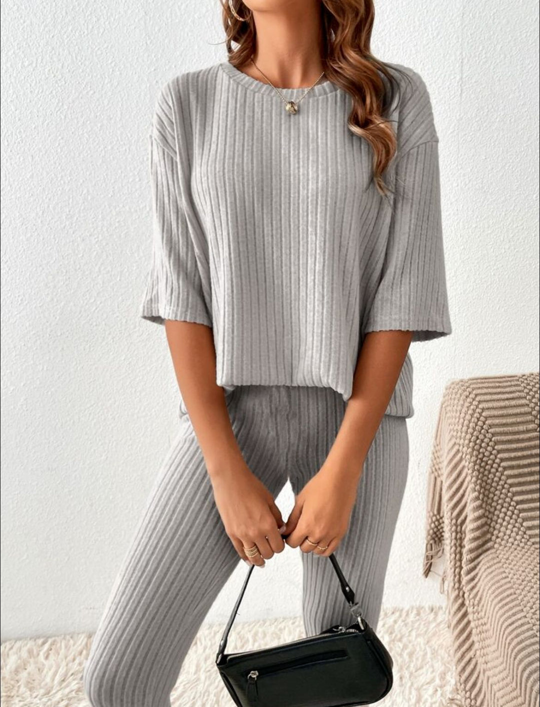Ensemble Lounge Coton Femme – Côtelé Coupe Décontractée