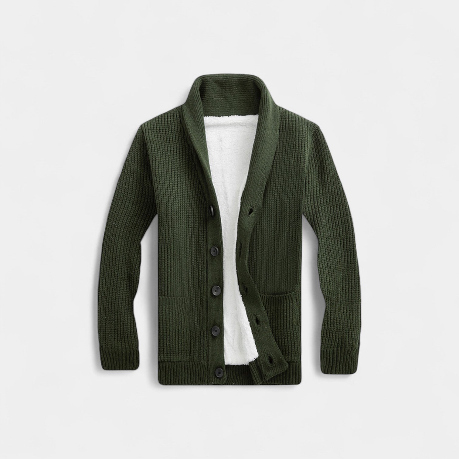 Riche | Cardigan homme tricoté laine col V – Style minimaliste intemporel