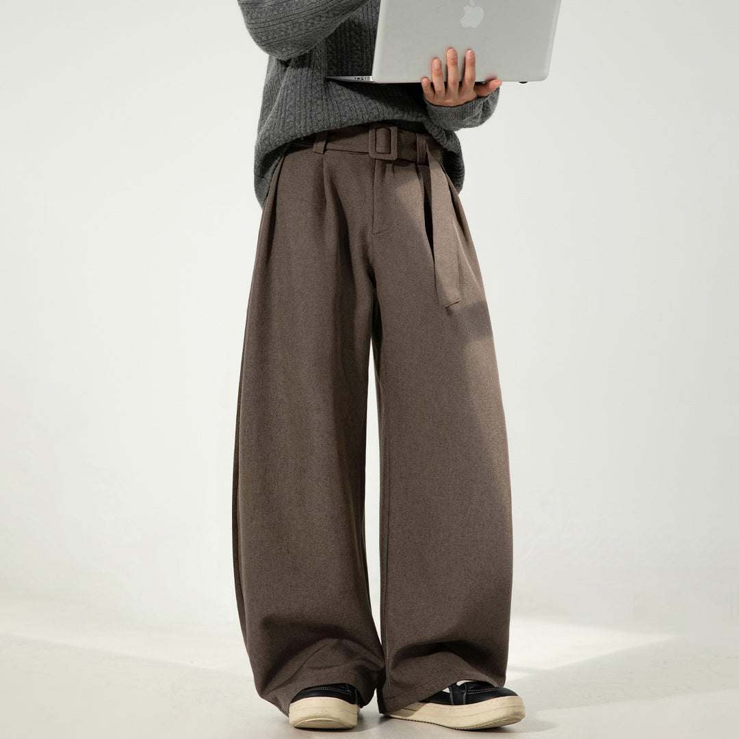 Men's wide-leg dress pants in a viscose blend – Flowing drape