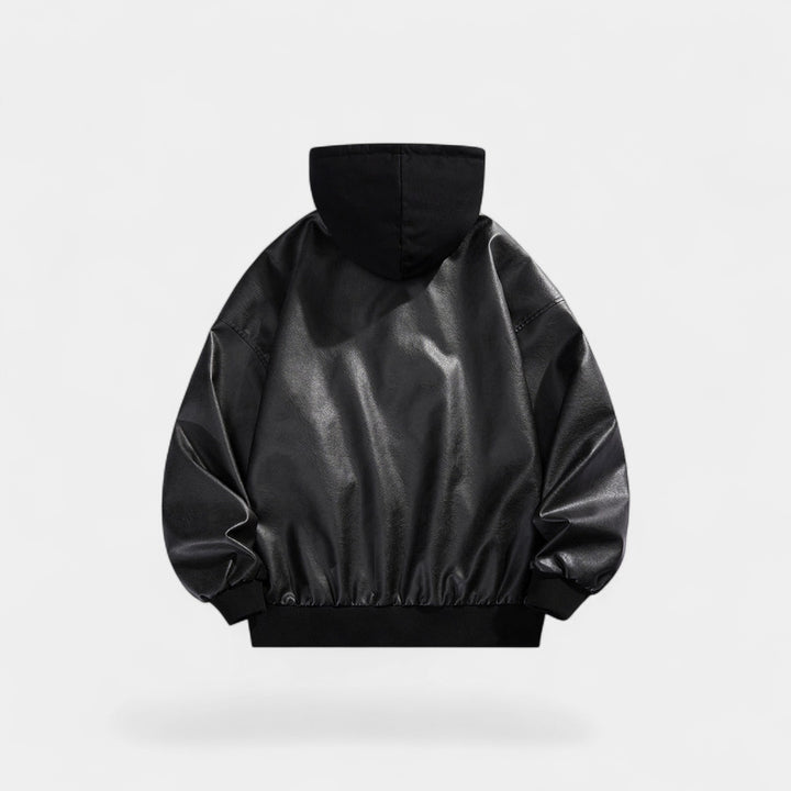 Riche | Blouson Varsity Homme Cuir Rétro – Effet Deux Pièces Moderne