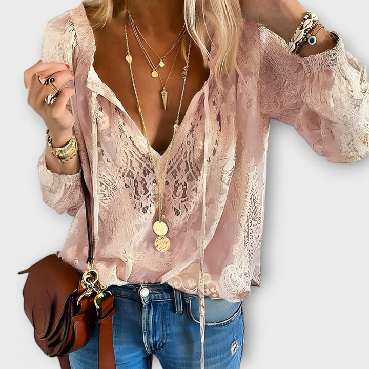 Blouse Bohème Femme en Tissu Léger – Manches Longues Coupe Décontractée