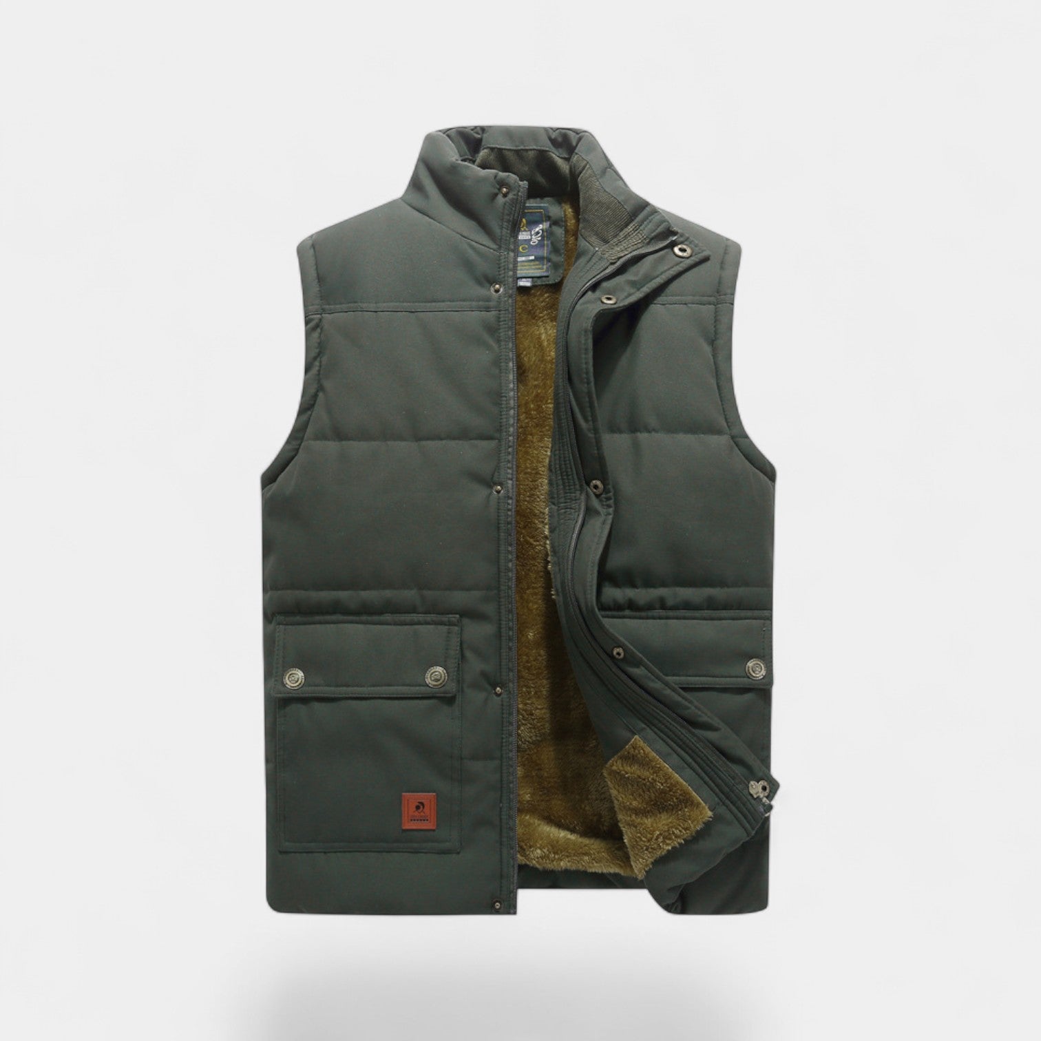 Riche | Gilet sans manches homme coton doublé velours – couche minimaliste raffinée