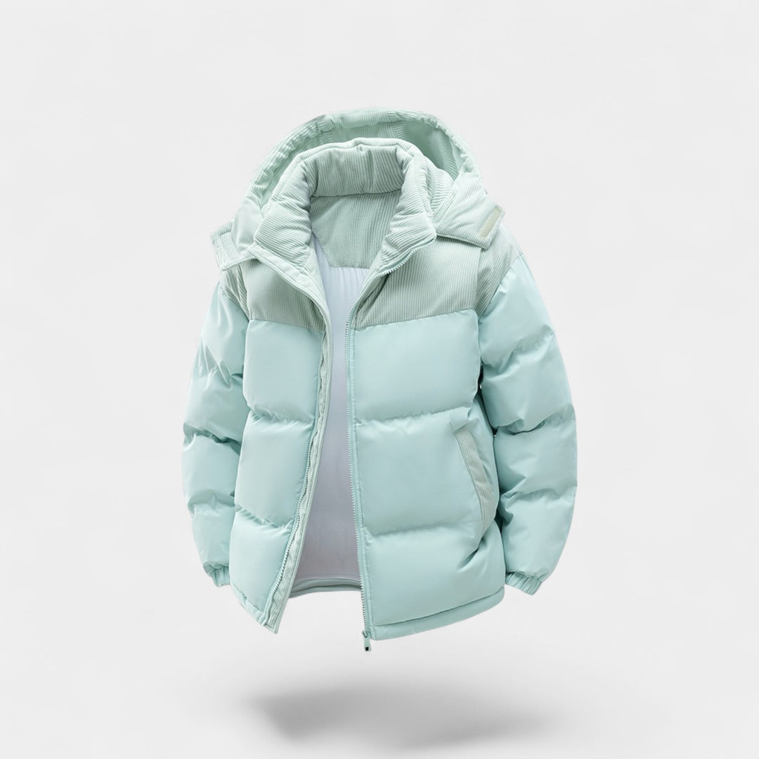 Riche | Herren-Daunenjacke mit abnehmbarer Kapuze aus Baumwolle – dick gefüttert, raffiniert, winterliche Silhouette