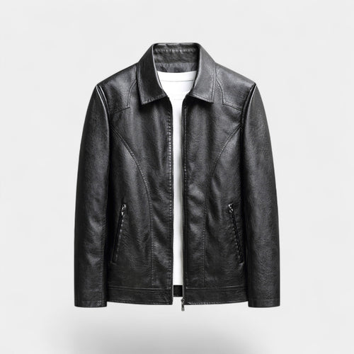 Riche | Veste homme cuir coupe slim – style coréen minimal