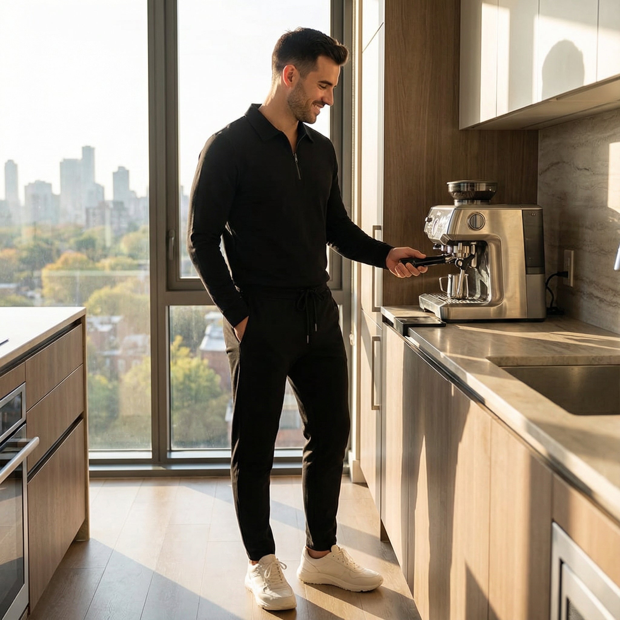 Riche | Ensemble homme manches longues coton mélangé – raffiné, ajusté, confort quotidien