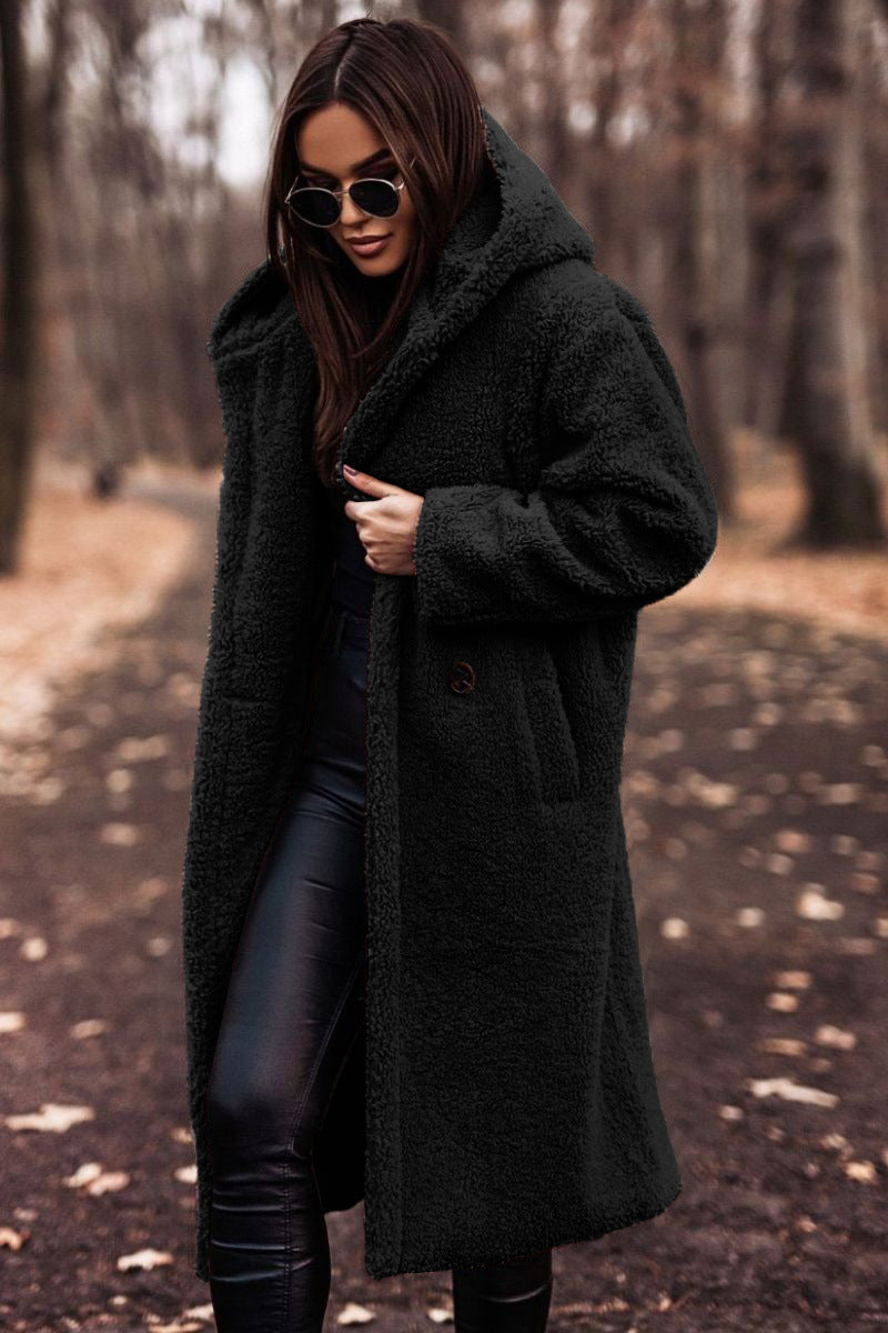 Riche | Manteau long femme en fausse fourrure teddy