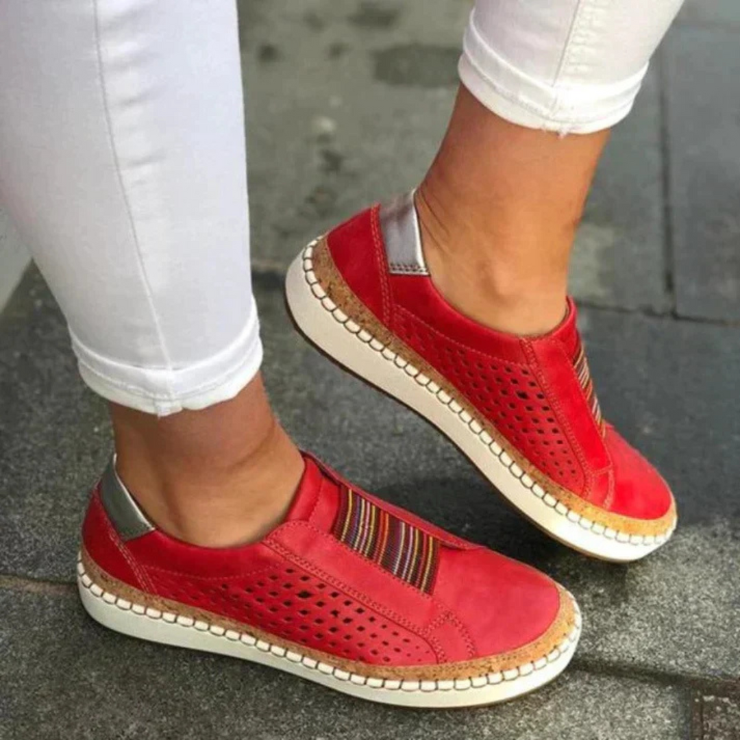 Lässige Slip-On-Damenschuhe – atmungsaktiv, perforiert, langlebiger Tragekomfort