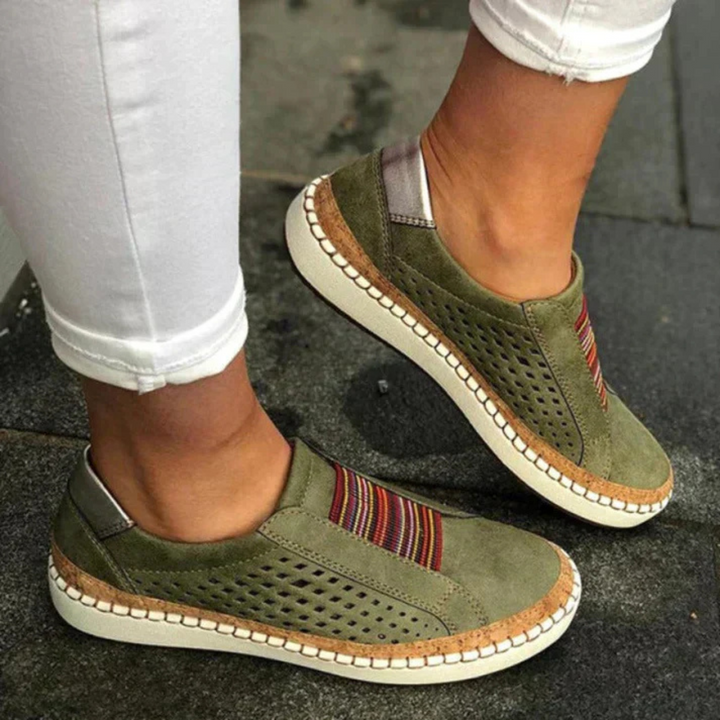 Lässige Slip-On-Damenschuhe – atmungsaktiv, perforiert, langlebiger Tragekomfort