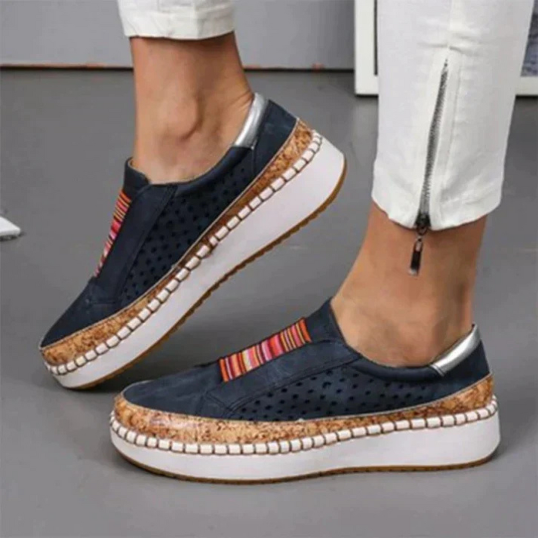 Lässige Slip-On-Damenschuhe – atmungsaktiv, perforiert, langlebiger Tragekomfort