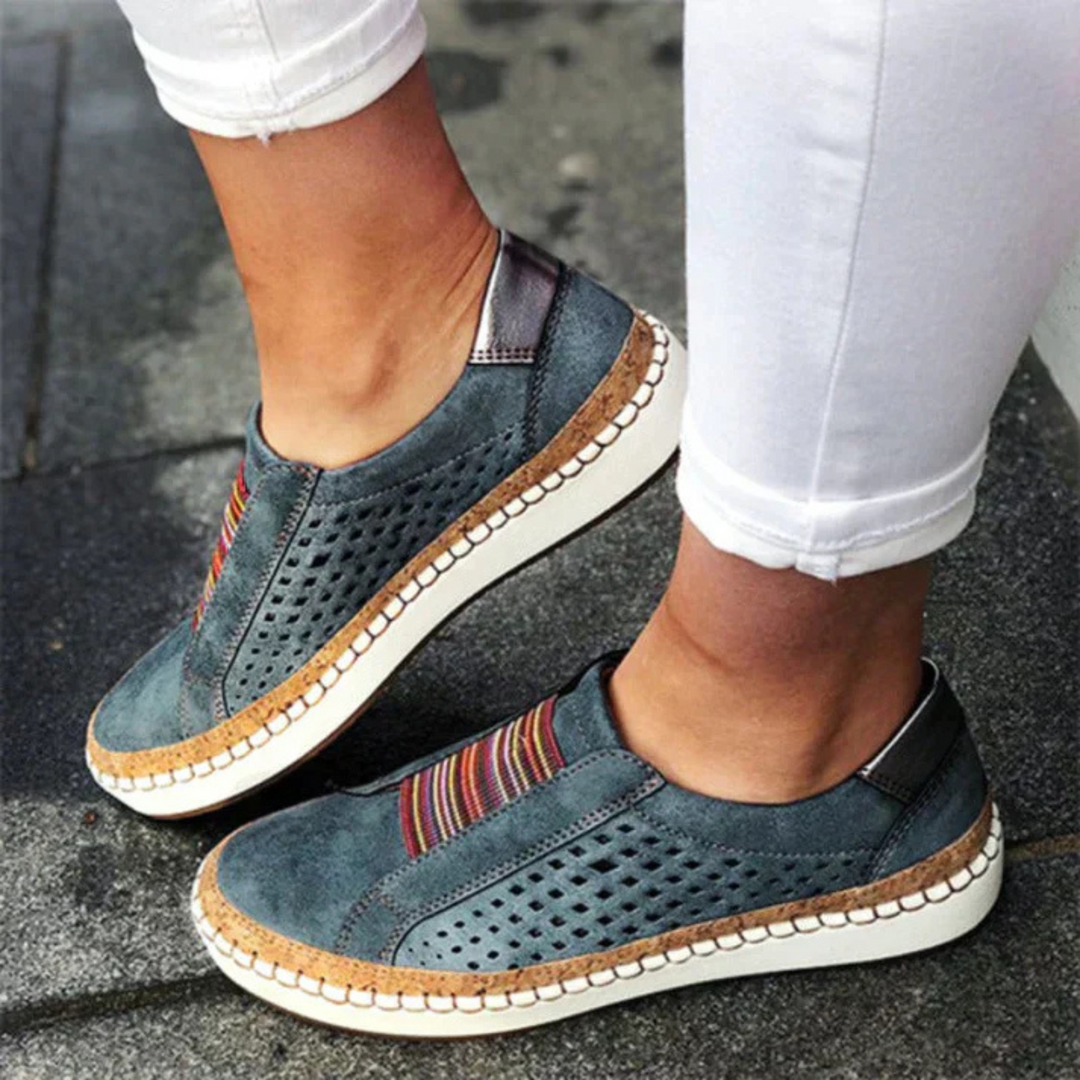 Lässige Slip-On-Damenschuhe – atmungsaktiv, perforiert, langlebiger Tragekomfort